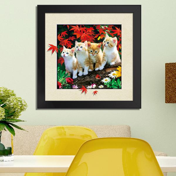 Lovely Dog Painting 3D Lenticular Poster With Frame For Office Decoration