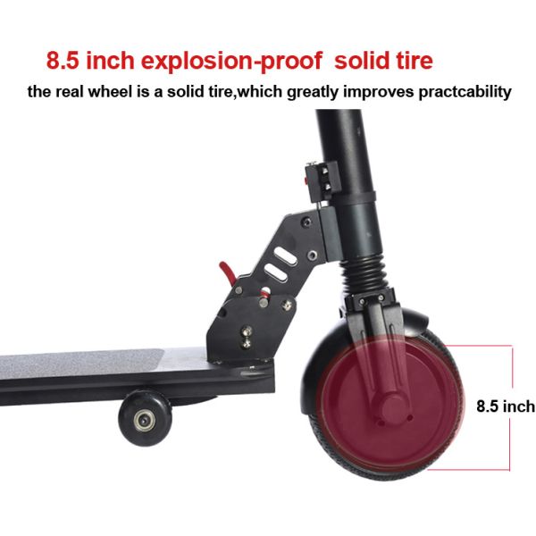 Black 2 Wheel Collapsible Electric Scooter 8.5 Inch CE Certificate