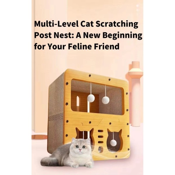 Wholesale Classic Modern Cat Interactive Scratcher Nest Playful Corrugated Paper Carton Packaged Cat Scratch Board Cat Toy