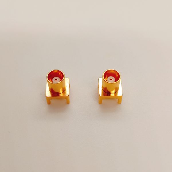Gold Plated Brass Female MCX Connector Miniature PCB Board Connector 50 Ohm