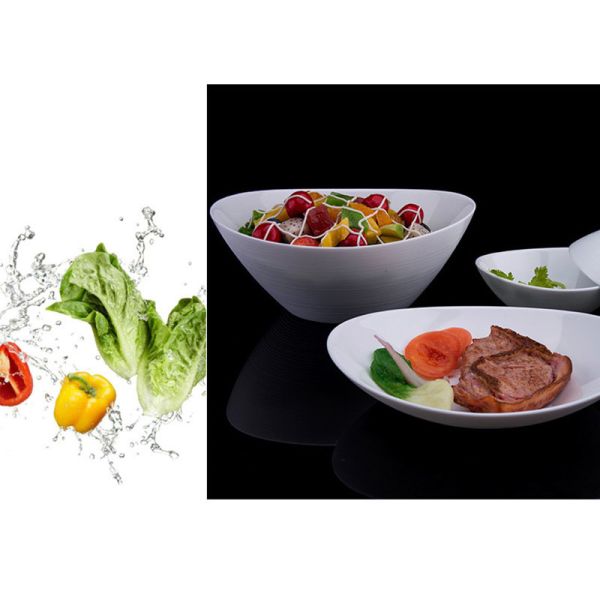 Restaurant Ingot Shaped Wind White Glass Ceramic Plate