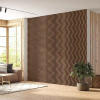 Panneau acoustique en bois ondulé incurvé Décoration intérieure