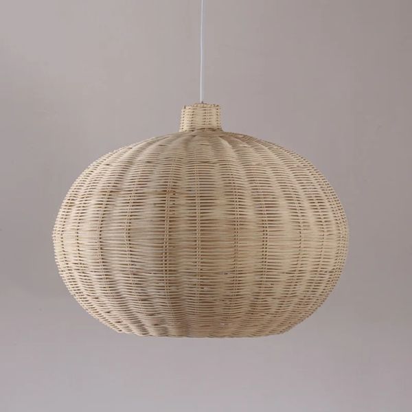 Dining Room Lamp Cafe LED farmhouse Village Vintage Handmade Wicker Pendant Light(WH-WP-112)