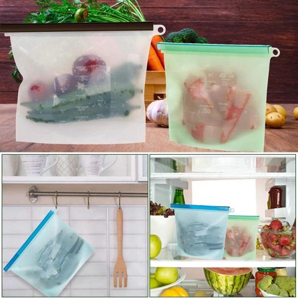 Eco Friendly Waterpoof Leakproof Snack Reusable Silicone Food Storage Bag