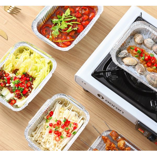 Disposable Silver Aluminum Foil Lunch Box for Convenient and Safe Food Packaging