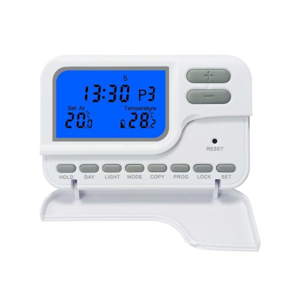 Exposição de Digitas LCD termostato programável de 7 dias com modo da ultrapassagem manual