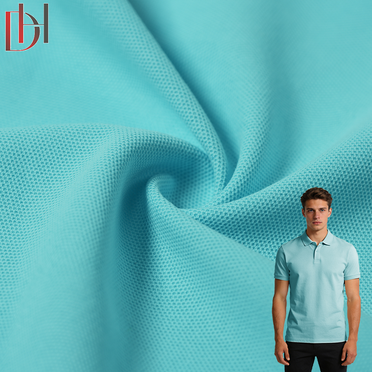 Fabric Factory Sale Comfort Cotton Pique Knit Fabric for Leisure Sport‑Style Outfits T-shirt