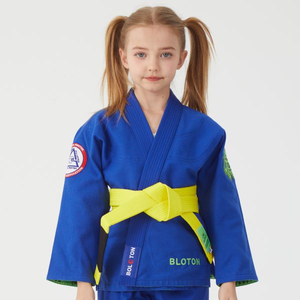 Children's 380GSM Pearl Weave BJJ Gi 100% Cotton Brazilian Jiu Jitsu Kimono with Custom Embroidered Logo