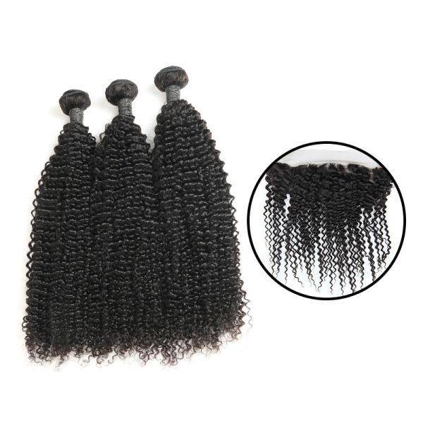 9A Peruvian Human Hair Extensions / 3 Bundles Of Virgin Peruvian Hair Kinky Wave