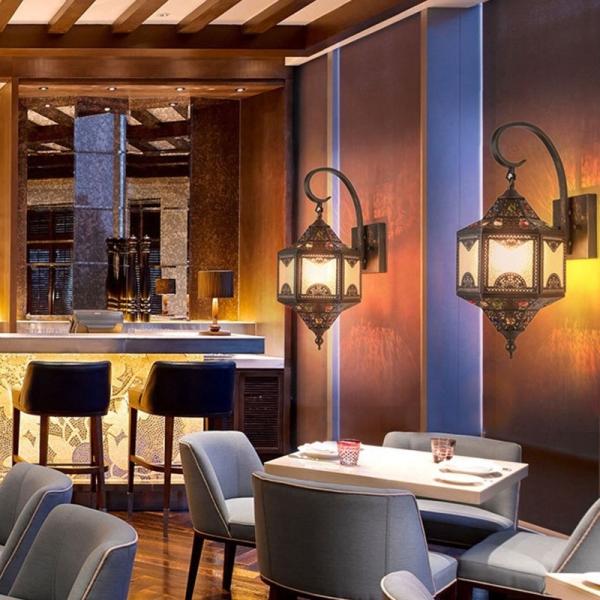 Indoor Decorative Vintage Copper Wall Light With Copper Glass Lamp Body Material