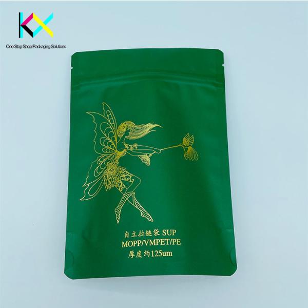 Golden Hot Foil Stamping Digital Printed Packaging Bags 125um Thickness