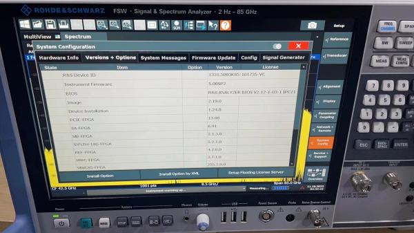 85 GHz Ultra Wideband Signal Spectrum Analyzer Rohde & Schwarz FSW85