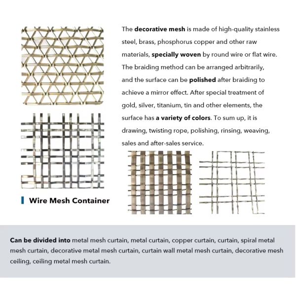 Venta caliente personalizada Decoración de latón tejido malla de alambre de cocina inserciones de malla de alambre para puertas de gabinete