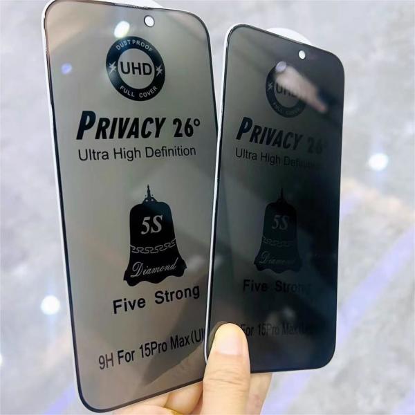 Prix de gros de l'usine Hd Clear Anti-statique Couverture complète du téléphone Confidentialité Protecteur d'écran en verre trempé