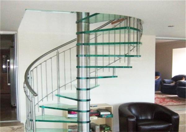 Carbon Steel Tread Custom Spiral Staircase , Outdoor Wood Spiral Staircase