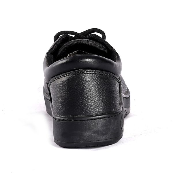 Black Lace up Leather Mesh Metal PU Sole Enhanced Protection Comfort EVA Brand Safety Shoes