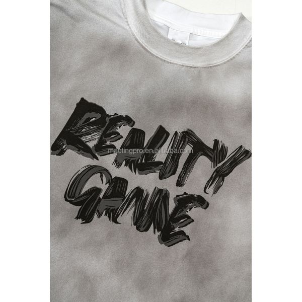 Washed Grey Oversized T Shirt Summer Sorona Fabric Quick Dry Cool Streetwear Heavyweight