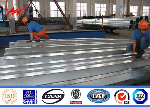 High Voltage Galvanized Power Transmission Poles For Electrical Line ,  / BV / ISO