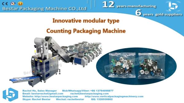 Packing machine solution 16 counting bowls with sound insulation enclosures for furniture fittings