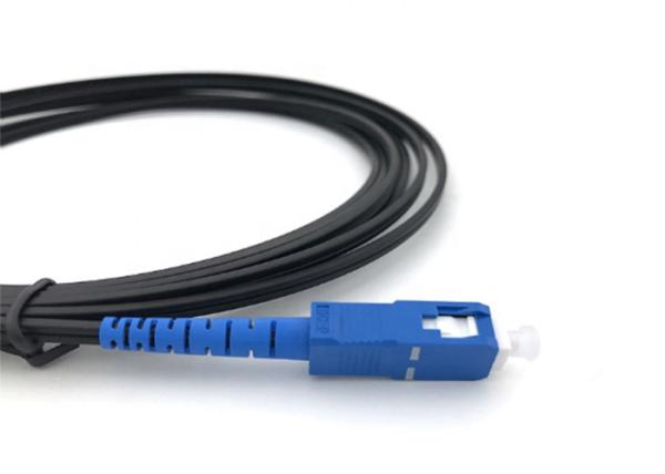 2 End Pre Terminated Ftth Drop Cable 1c Black Single Mode Fiber Jumper SC APC Connector