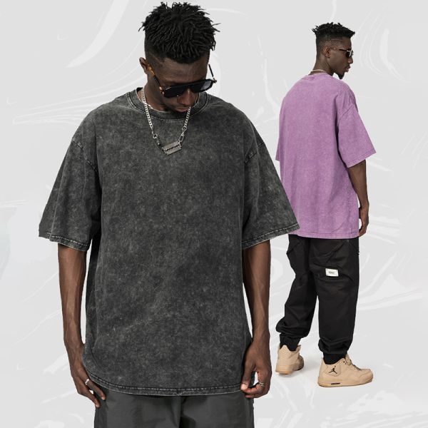 Custom Design Plain Men Oversized Heavyweight Cotton Vintage Wash T Shirts Washed Tees Unisex