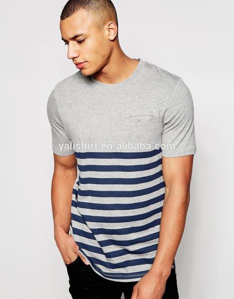 Cool Mens Striped Short Sleeve Shirt , Oversized Workout Shirt Machine Wash