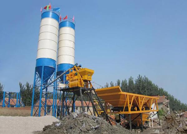 Stationary Concrete Batch Mix Plant Mixing Stations 75m3 / H Ready Mix Floating