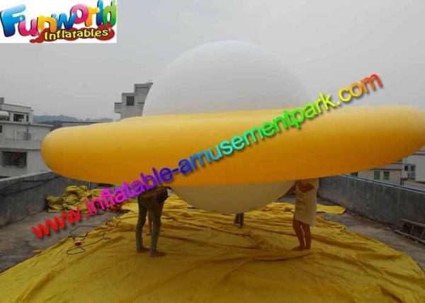 0.16mm PVC Inflatable Helium Yellow UFO Saucer Balloon For Advertising