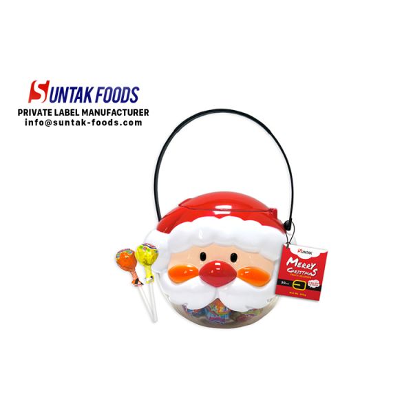 Seasonal Christmas Santa colorful fruity lollipop candy for gift shop