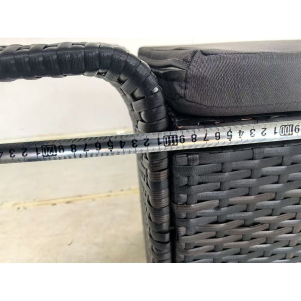 Dual-Tone PE Rattan Outdoor Storage Bench 255L Large Capacity Patio Garden Storage Box with Galvanized Steel Frame