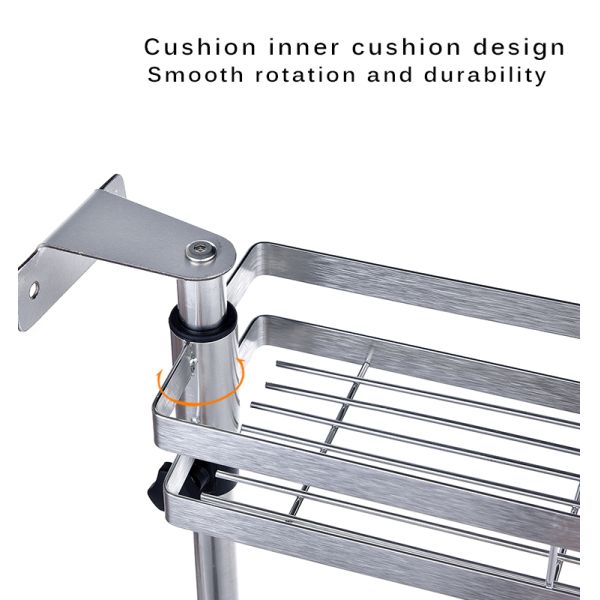 Kitchen Wall-mounted 304 Stainless Steel Rotating Seasoning Rack(Double  Layer )