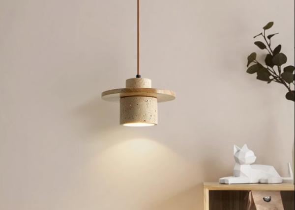 Yellow travertine wooden pendant lamp bedroom for home decorator interior stone pendant lamp