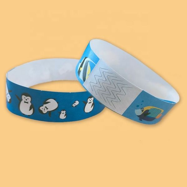 Tyvek Paper Bracelets for Custom Design Stock of Dinosaurs Rabbits Balloons and More