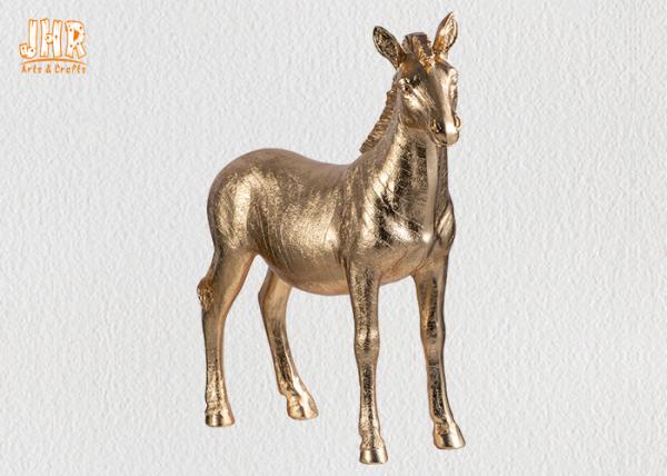 Decorative Gold Leaf Polyresin Animal Figurines Horse Sculpture Table Statue