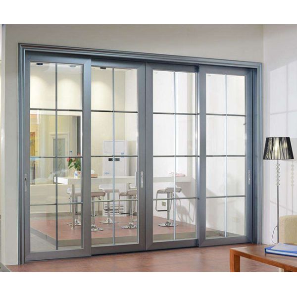 Shining Gray Anodized Aluminium Door Frame Profile For Living Room Sliding Doors