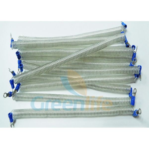 Durable Clear PU Covered Coiled Security Tethers Extending Wire Coiled Tethers