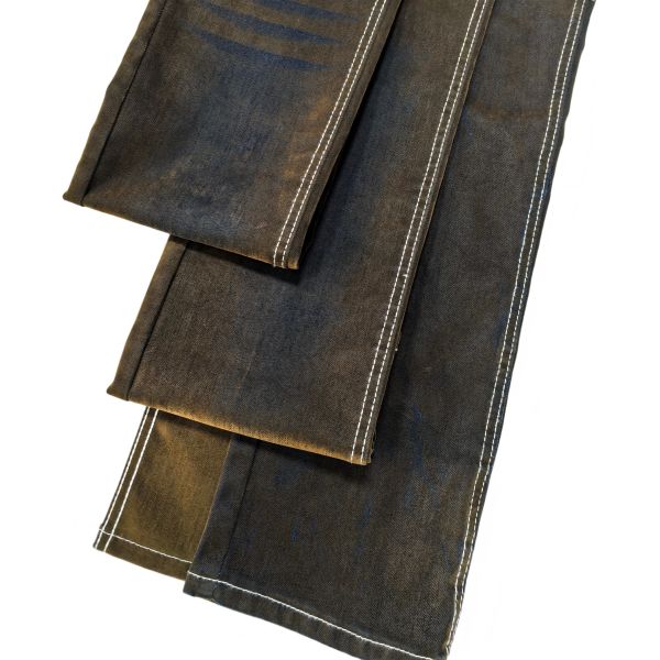 Stretch Dark Brown Flocked Denim Fabric 70%Cotton For Autumn Winter Coating Or Jeans
