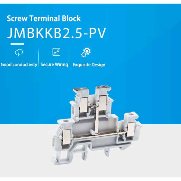 35mm Screw Type Din Rail 2 Level Terminal Block With Equipotential Bonder
