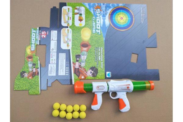 Air Powered EVA Shooting Gun Kids Sports Toys with Dart Targets Soft Foam Balls