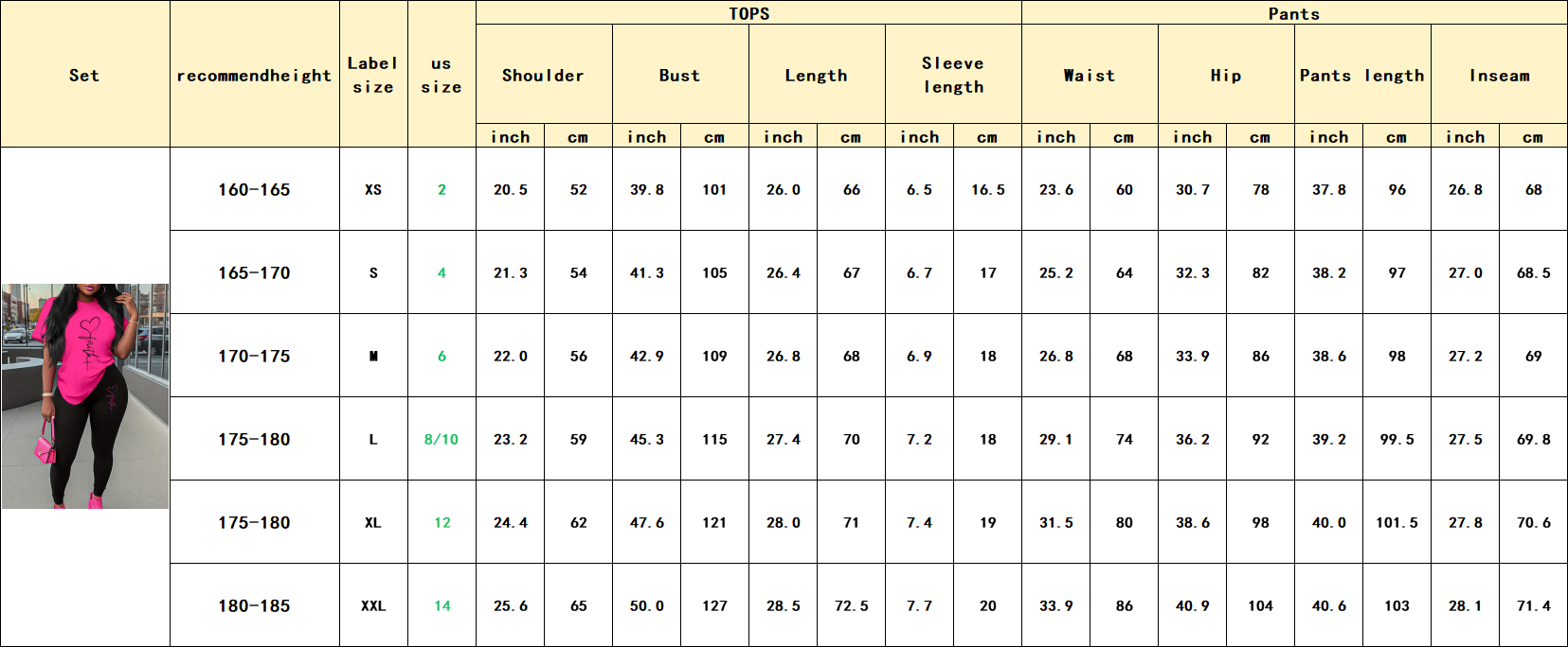 Rose Red Black Co Ord Summer Regular Pink Two Piece Set OEM