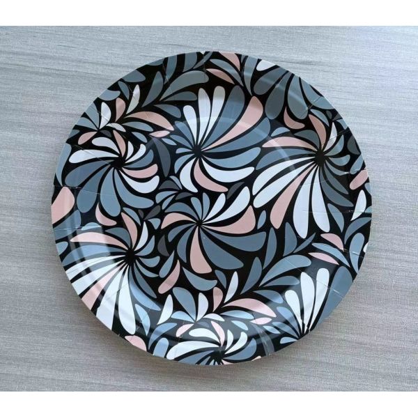 Family Party Disposable Paper Tray Customizable 300GSM Housewarming Cake Dessert Plate