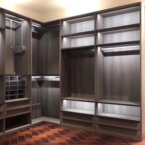 Modern Walk In Closet Furniture MDF Drawer 2.4m Bed Room Wardrobe Closets