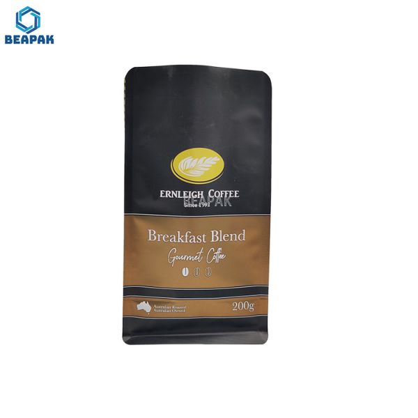 Мешки плоского дна штейна 200г кофейного зерна влагостойкие