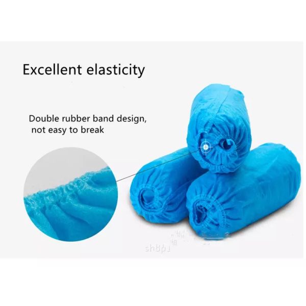 Non Woven Medical Shoe Cover , Plastic Blue Disposable Pe Shoe Cover