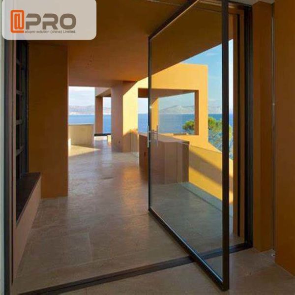 Floor Spring Aluminum Pivot Doors For Interior House Customized Size Front pivot Doors pivot Glass door Glass pivot door