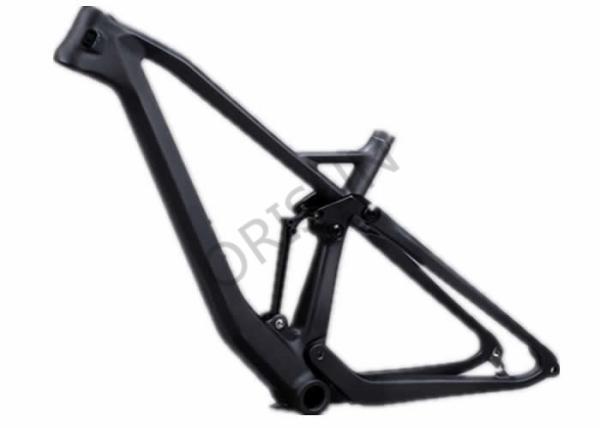 Black Full Suspension Carbon Bike Frame 29er Lightweight Trail Riding Style