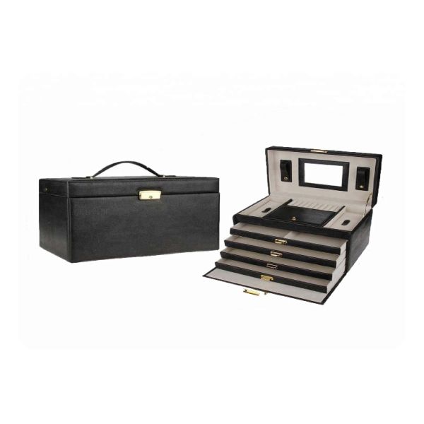 Cosmetic Makeup Case Jewelry Packaging Boxes PU Leather Portable Elegant Design