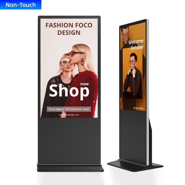 43 Inch Floor Stand Digital Signage , LCD Advertising Display Foldable 4K UHD Android Commercial Kiosk