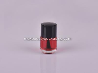 7ml round nail polish bottle shiny black cap flat brush nail polish packaging plastic cosmetic packaging uv coatings