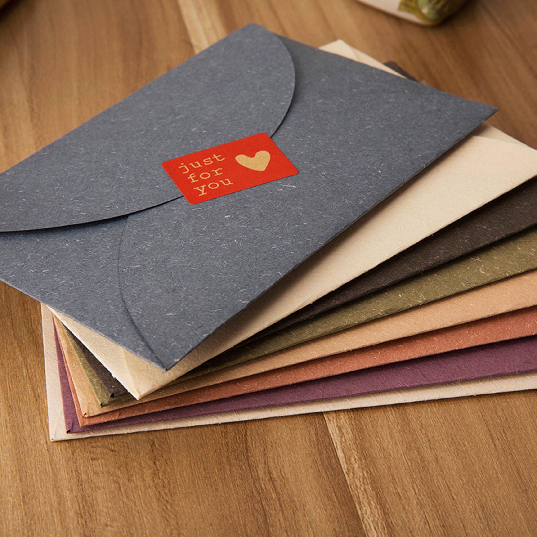 Textured Paper Envelopes With Foil Stamping And Seal Stickers For Invitations